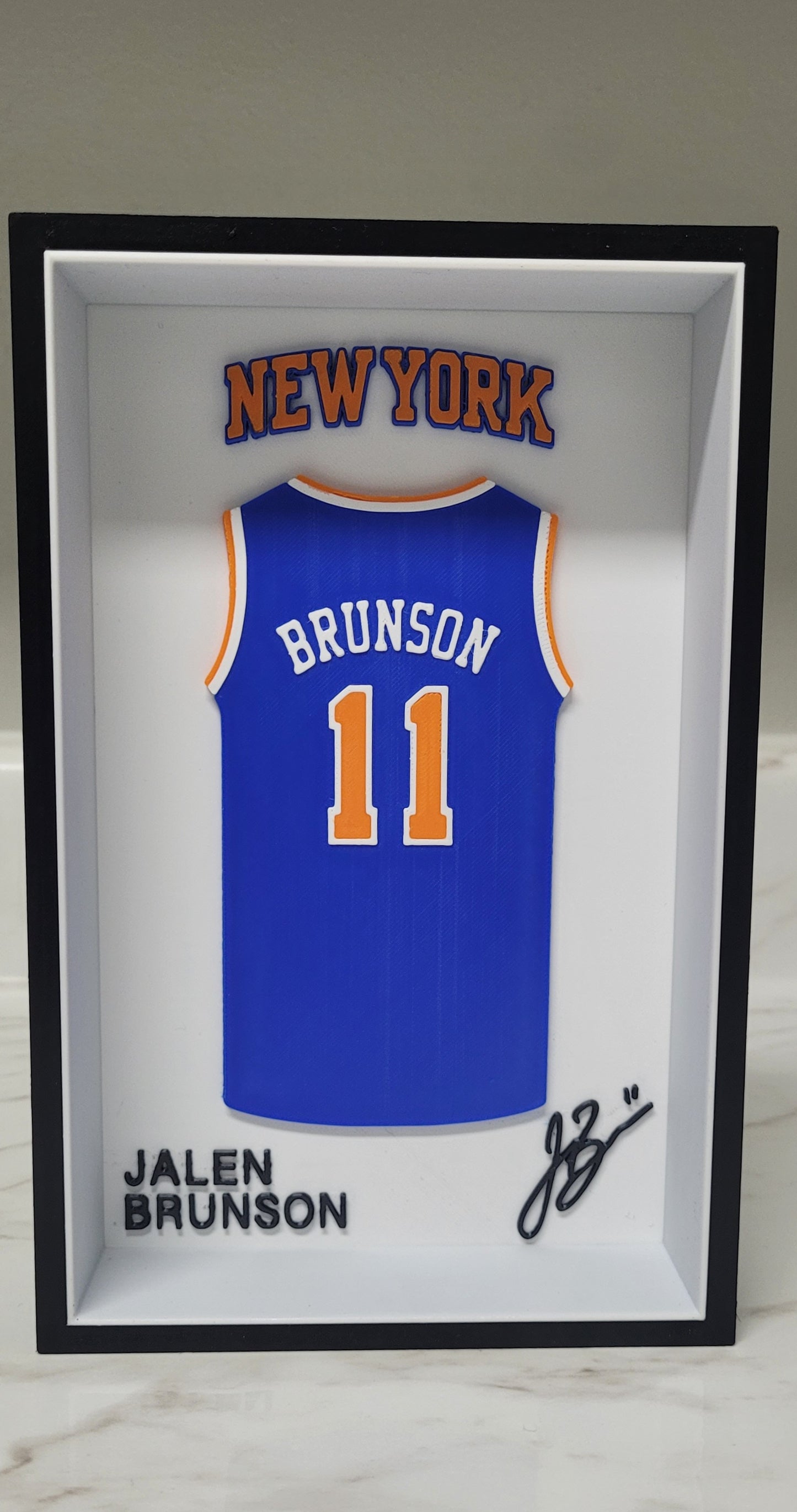 Jalen Brunson Framed Knicks Jersey