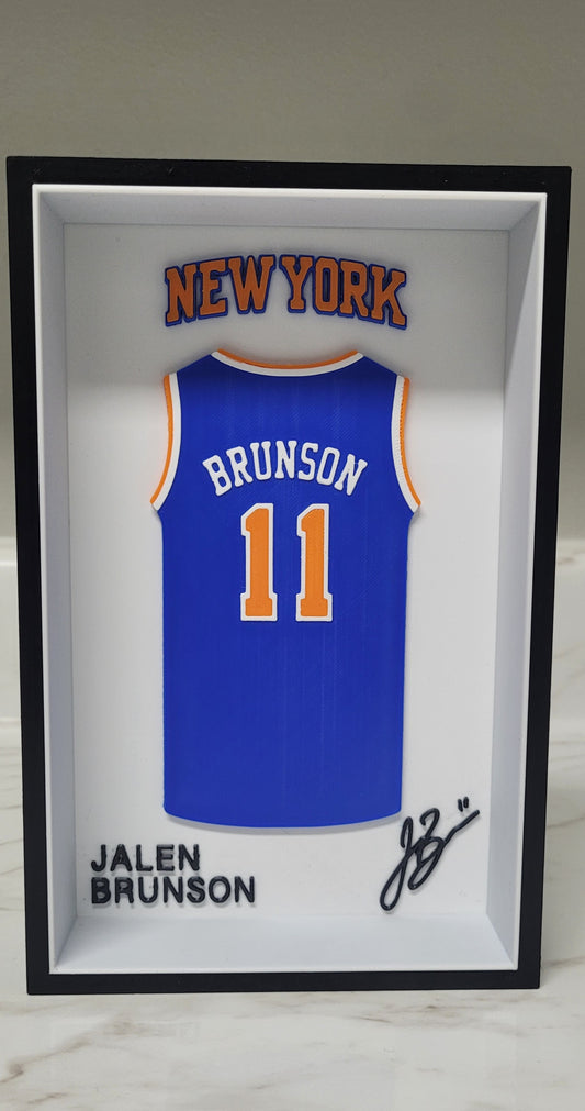Jalen Brunson Framed Knicks Jersey
